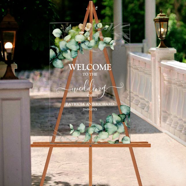 Señal Acrílica Bienvenida a la boda verde (Subido por el creador)