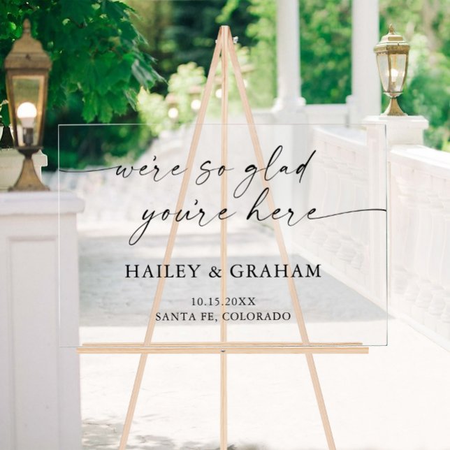 Señal Acrílica Bienvenida a la caligrafía moderna simple Boda ele (Subido por el creador)