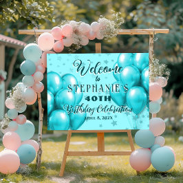 Señal Acrílica Bienvenida a la celebración del cumpleaños de Ball