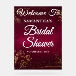 Señal Acrílica Bienvenida a la despedida de soltera de otoño Burg