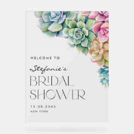 Señal Acrílica Bienvenida a la Despedida de Soltera de Suculentas