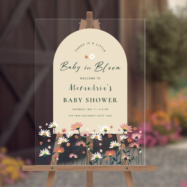 Señal Acrílica Bienvenida a la ducha de flores silvestres de Boho (Subido por el creador)