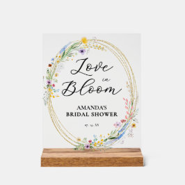 Señal Acrílica Bienvenida a la ducha de moda Wildflowers Bridal S