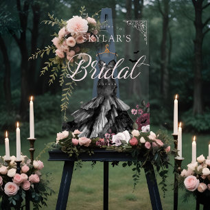 Señal Acrílica Bienvenida a la ducha de novia con vestimenta de B