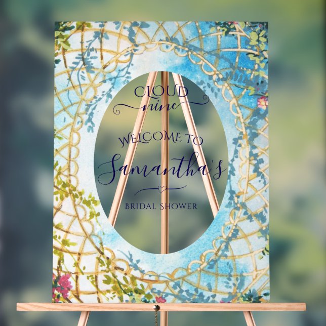 Señal Acrílica Bienvenida a la ducha de novias con renacimiento d (Neutral )