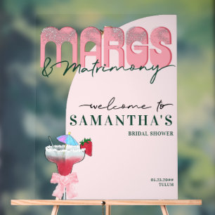 Señal Acrílica Bienvenida a la ducha de novias Margs Matrimony Te