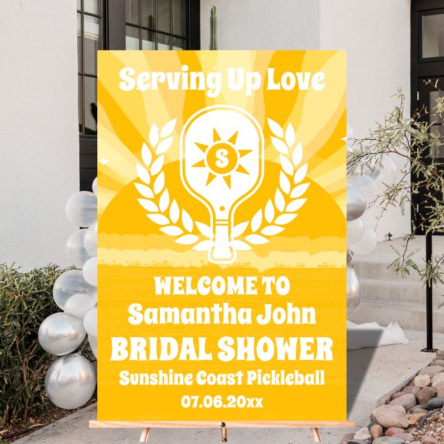 Señal Acrílica Bienvenida a la ducha de novias Retro Sunshine Pic (Large Party Signs/Banners)
