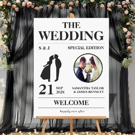 Señal Acrílica Bienvenida a la entrada de Boda de estilo editoria