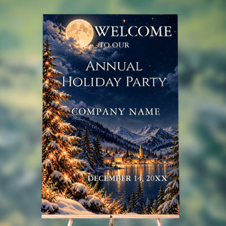Señal Acrílica Bienvenida a la Fiesta Corporativa de Navidad de I