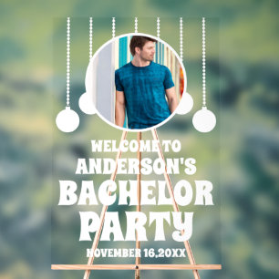 Señal Acrílica Bienvenida a la fiesta de bachiller fotográfico pe