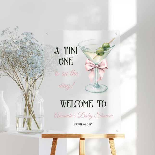 Señal Acrílica Bienvenida a la Fiesta de Bebé A Tini One Martini  (Subido por el creador)