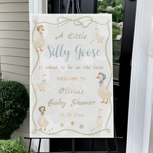 Señal Acrílica Bienvenida a la fiesta de bebé Silly Goose