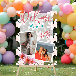 Señal Acrílica Bienvenida a la fiesta de cumpleaños de fotos de P