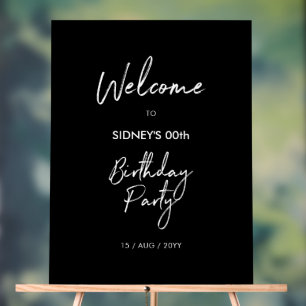 Señal Acrílica Bienvenida a la fiesta de cumpleaños moderna en ne
