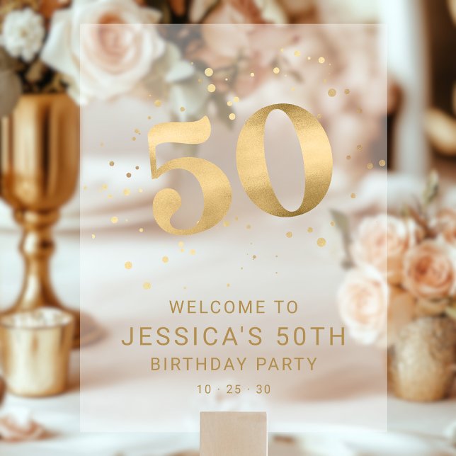 Señal Acrílica Bienvenida a la fiesta de cumpleaños número 50 de  (Subido por el creador)