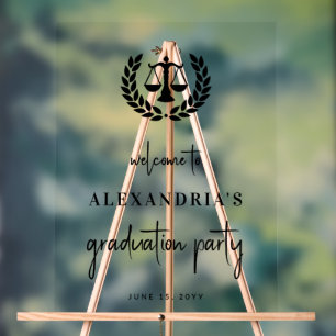 Señal Acrílica Bienvenida a la fiesta de graduación de la Faculta