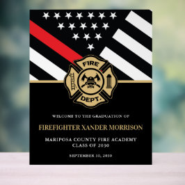 Señal Acrílica Bienvenida a la fiesta de graduación del bombero