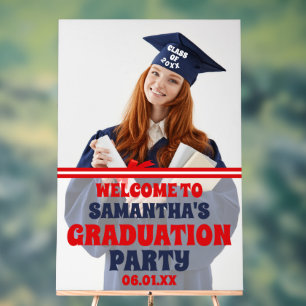 Señal Acrílica Bienvenida a la fiesta de graduación fotográfica p