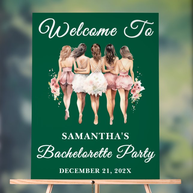 Señal Acrílica Bienvenida a la fiesta de la Bachelorette para Nav (Neutral )