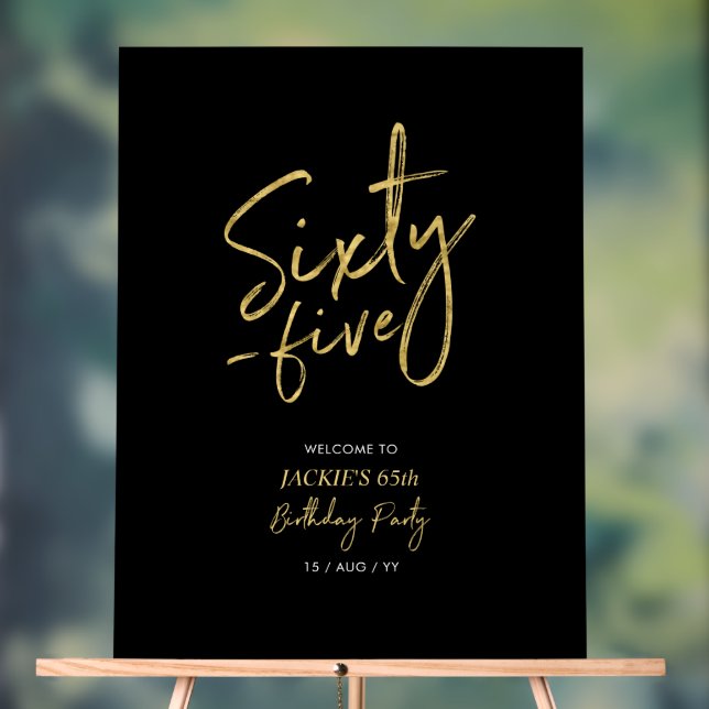 Señal Acrílica Bienvenida a la Fiesta de los 45 Años de Oro y Neg (Neutral )