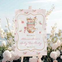 Bienvenida a la Fiesta de Té para Baby Shower