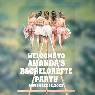 Señal Acrílica Bienvenida a la fiesta personalizada de soltera