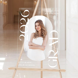 Señal Acrílica Bienvenida a la graduación de fotografía de clase 