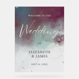 Señal Acrílica Bienvenida a la moderna acuarela Jewel Tones Boho