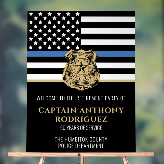 Señal Acrílica Bienvenida a oficial de policía de cumplimiento de (Neutral )