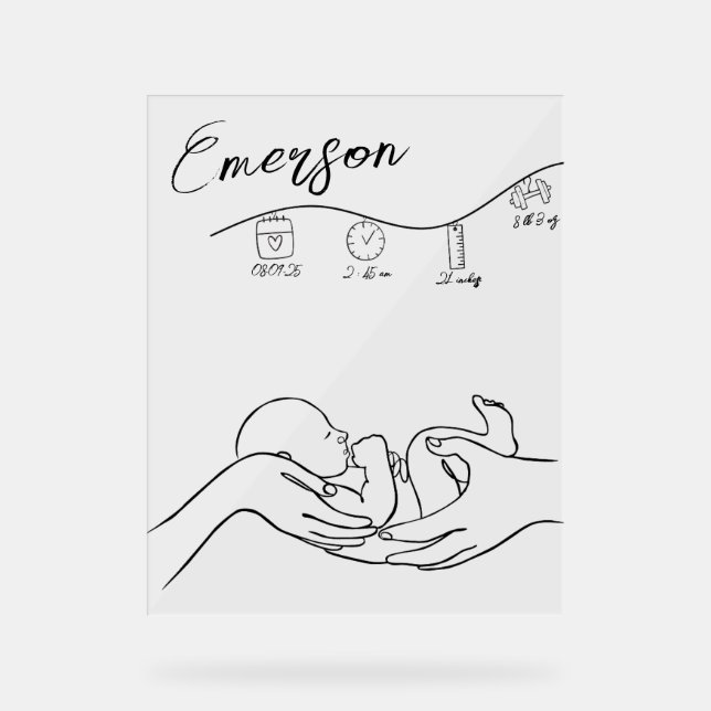 Señal Acrílica Bienvenida a recién nacido Rótulo acrílico (Anverso)