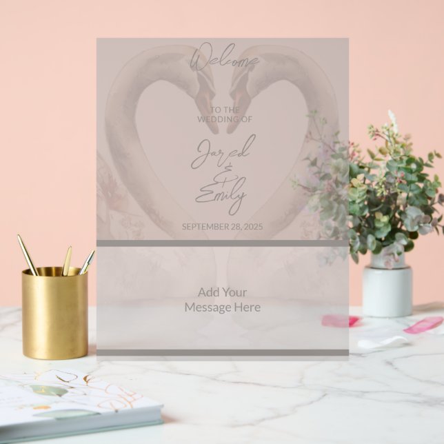 Señal Acrílica Bienvenida a Swan Boda (Boda)