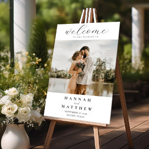 Señal Acrílica Bienvenida a un Boda fotográfico elegante y modern