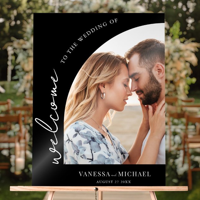 Señal Acrílica Bienvenida a un Boda fotográfico simple y elegante (Subido por el creador)