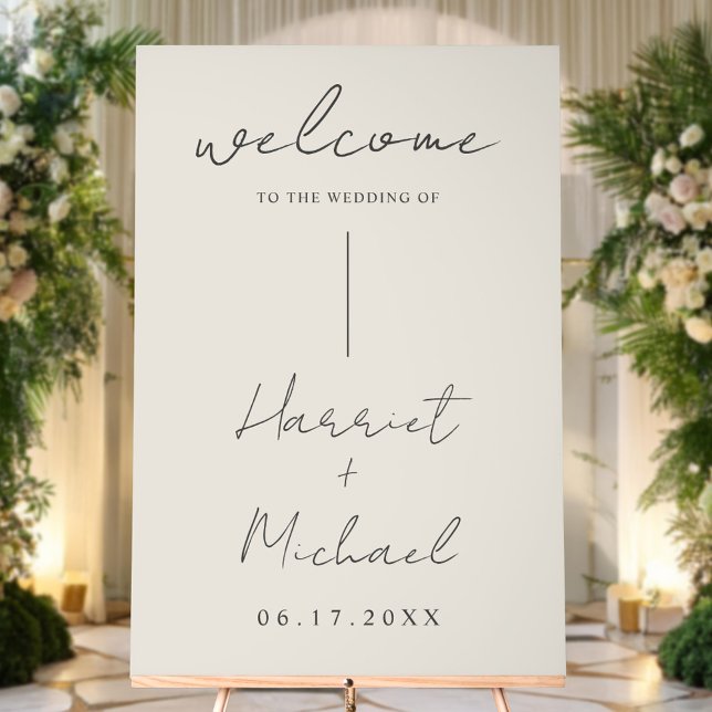 Señal Acrílica Bienvenida a un Boda Minimalista moderno (Subido por el creador)