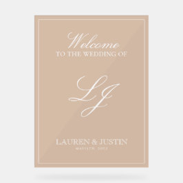 Señal Acrílica Bienvenida a un moderno guión de estilo clásico de