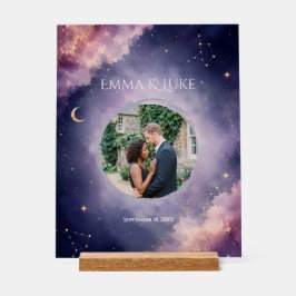 Señal Acrílica Bienvenida Acrílica Celestial Personalizada para B