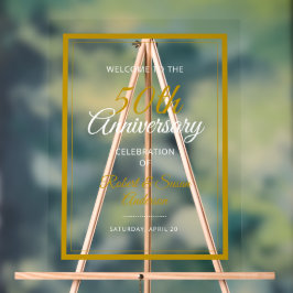 Señal Acrílica Bienvenida al 50° Aniversario Boda