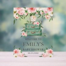 Bienvenida al Baby Shower Aventura Floral Rosa