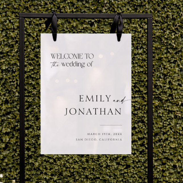 Señal Acrílica Bienvenida al Boda de dinero viejo del clásico neg (Subido por el creador)