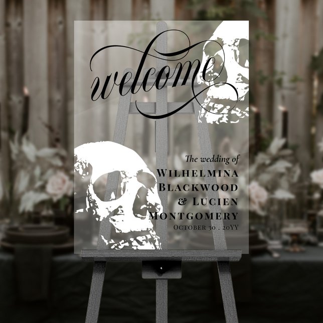 Señal Acrílica Bienvenida al Boda de Gótico de Halloween de los C (Subido por el creador)