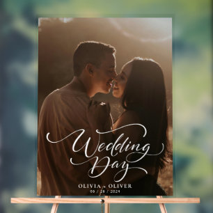 Señal Acrílica Bienvenida al boda fotográfico personalizado