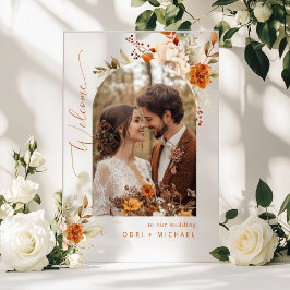 Señal Acrílica Bienvenida al Boda moderno Fall Arch
