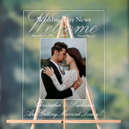 Señal Acrílica Bienvenida al Boda personalizado One Photo Elegant