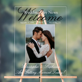 Señal Acrílica Bienvenida al Boda personalizado One Photo Elegant