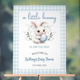 Señal Acrílica Bienvenida Baby Shower a un pequeño chico azul