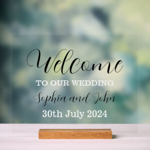Señal Acrílica Bienvenida boda