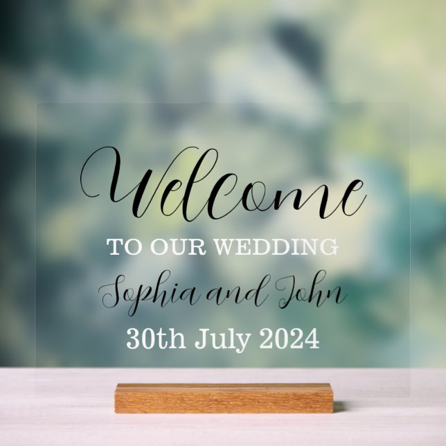 Señal Acrílica Bienvenida boda (Neutral )