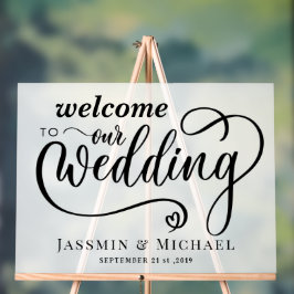 Señal Acrílica Bienvenida boda