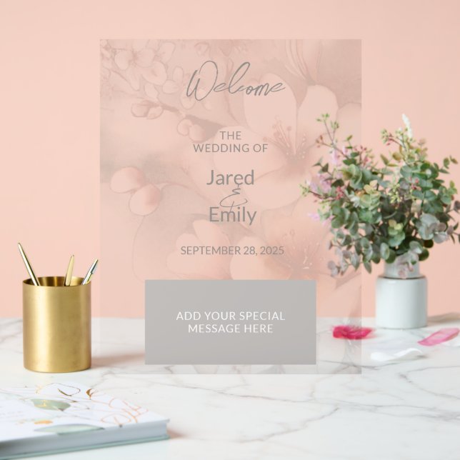 Señal Acrílica Bienvenida boda (Boda)