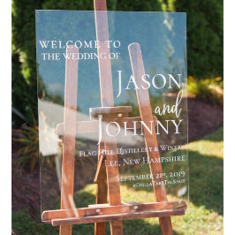 Señal Acrílica Bienvenida boda